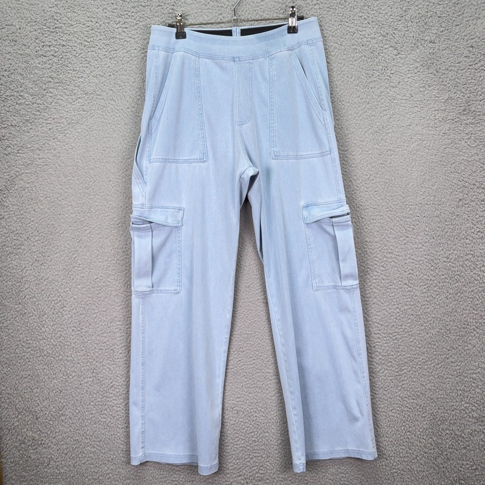 Halara Pants Womens PM Blue Flex Pull On Cargo Jean Stretch Straight Casual Y2K